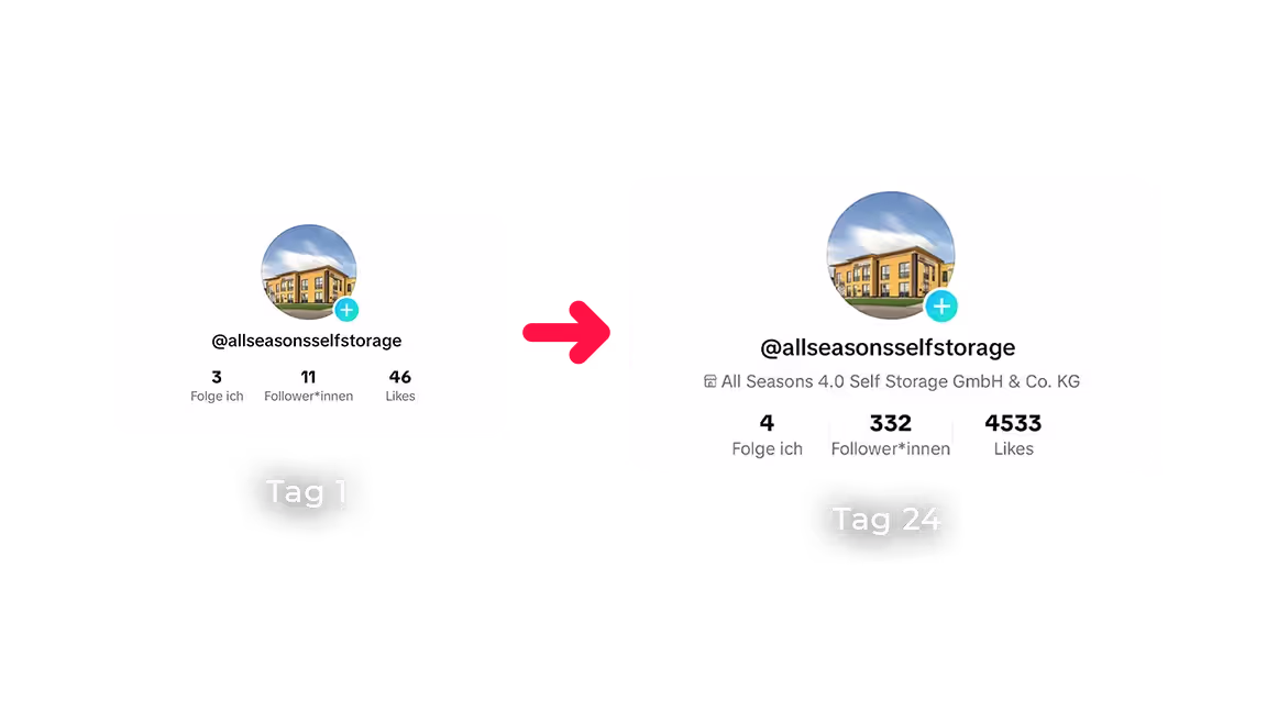 Grafik, die den Antstieg der Follower auf TikTok zeigt.
